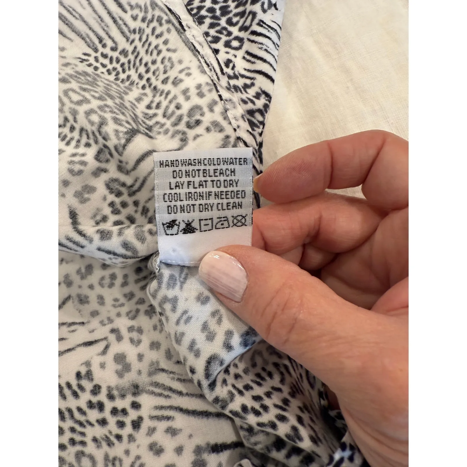 Velvet Heart Animal Print Button Up Shirt Ruffle Collar Black Women's Size - Image 6