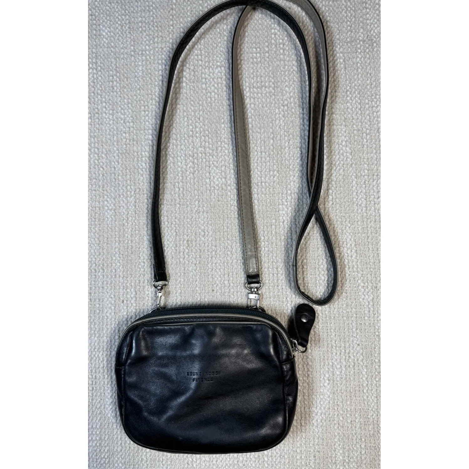 Bruno‎ Rossi Firenze Women's Small Leather Black Crossbody Bag Made in Italy - Image 10
