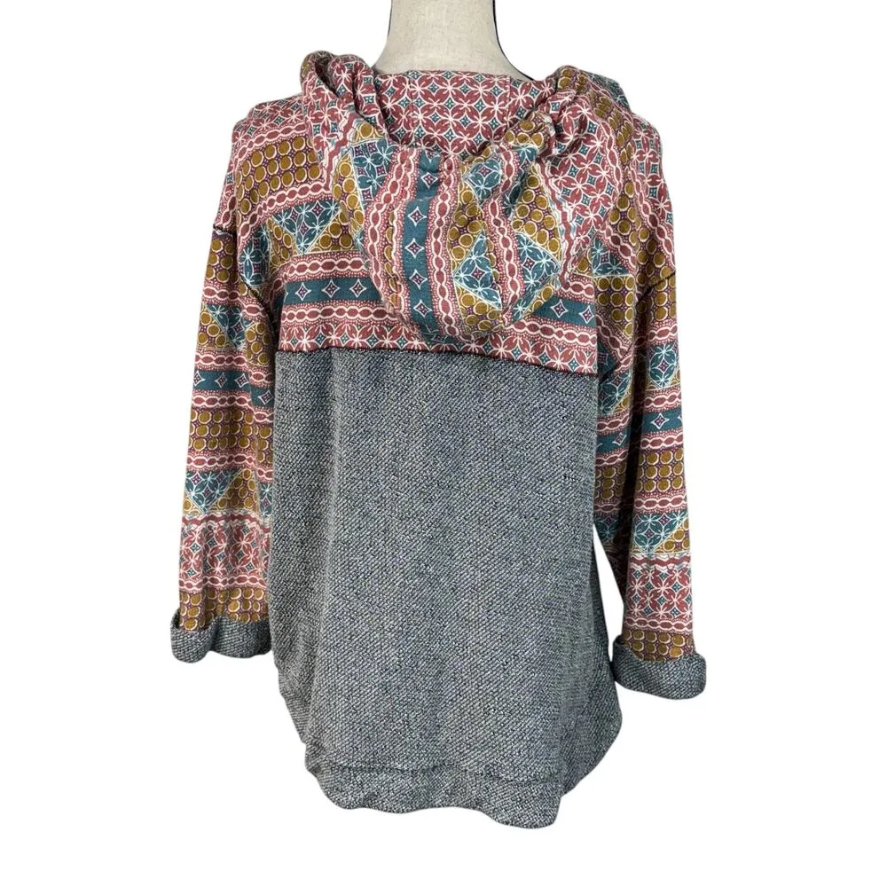 Anthropologie Saturday Sunday Medium Lesia Sweatshirt Hoodie Pullover 3/4 Sleeve - Image 6