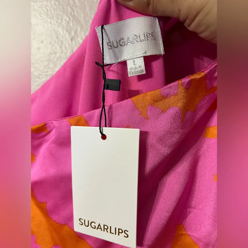 Sugarlips Lava Flow Meara Pink and Orange one shoulder maxi dress Size Large - Image 6