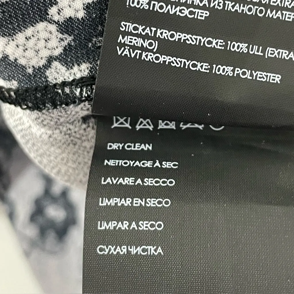 NWT Club Monaco Claribel Layered‎ Look Merino Wool Sweater Size SMALL Gray Black - Image 12