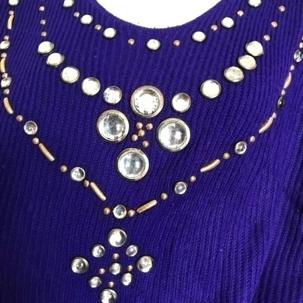 Two Piece Vintage 80's Hosanna Oversized Sweater Knitted And Split Pencil Skirt Purple Size undefined - Image 8