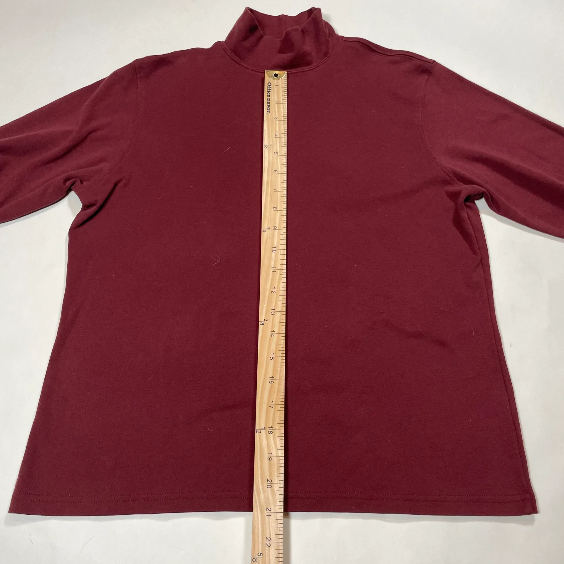 L.L Bean Womens Turtleneck Sweatshirt Long Sleeve Burgundy Size Medium  Womens  - Image 7