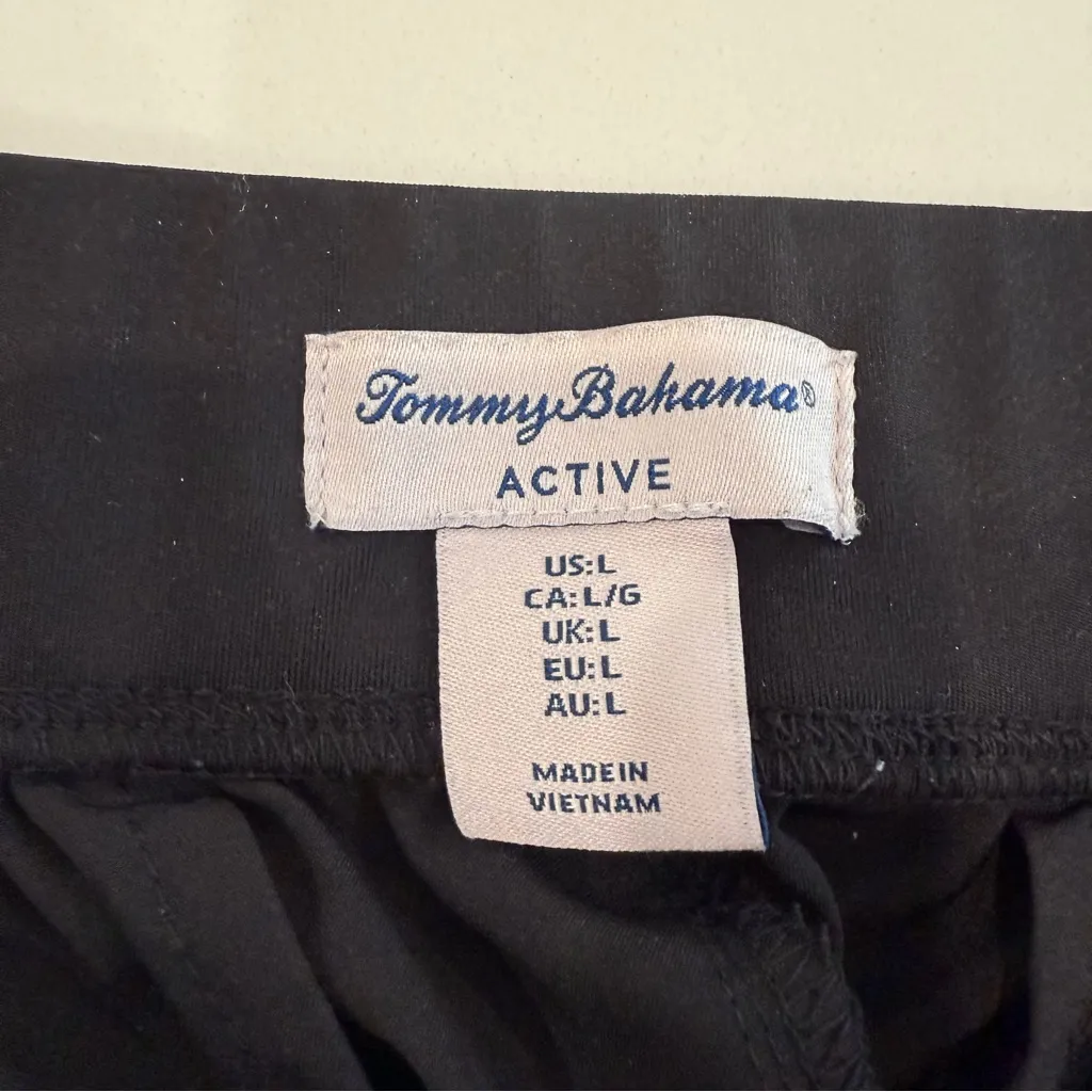 Tommy Bahama Active PullOn Light Track Pants Women’s Large Black Zipper Ankles - Image 6