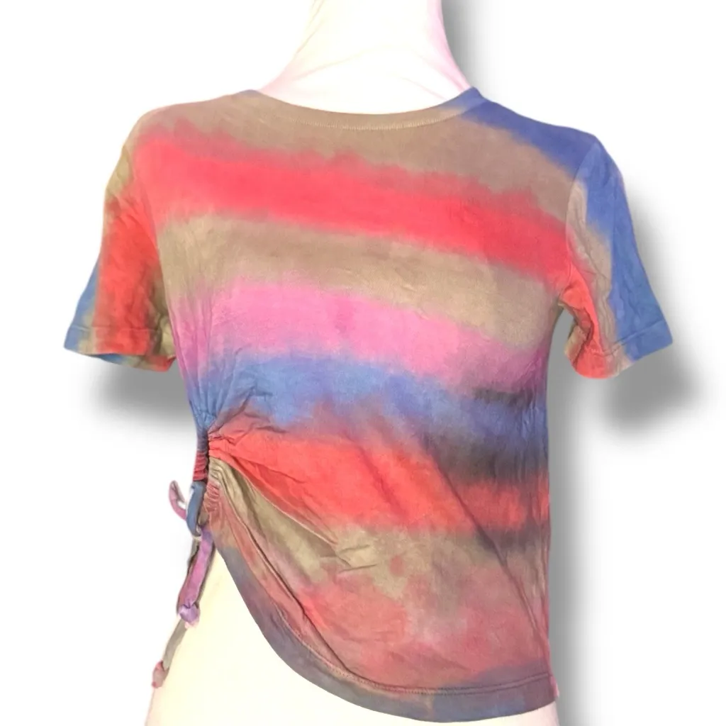 Urban Outfitters Women’s Tyler Tie-Dye Cinched Tie Cropped T-Shirt Size SM - Image 4