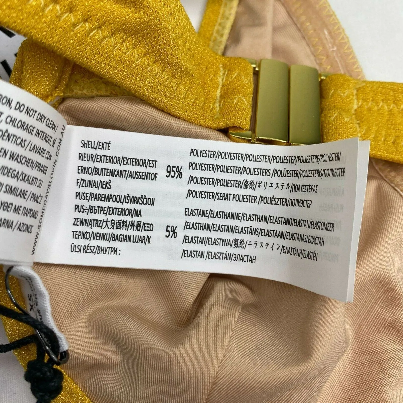 Some Days Bikini Womens XS NWT Yellow Lovin Burnt Ridge Wire Marigold Swim Top Gold - Image 7