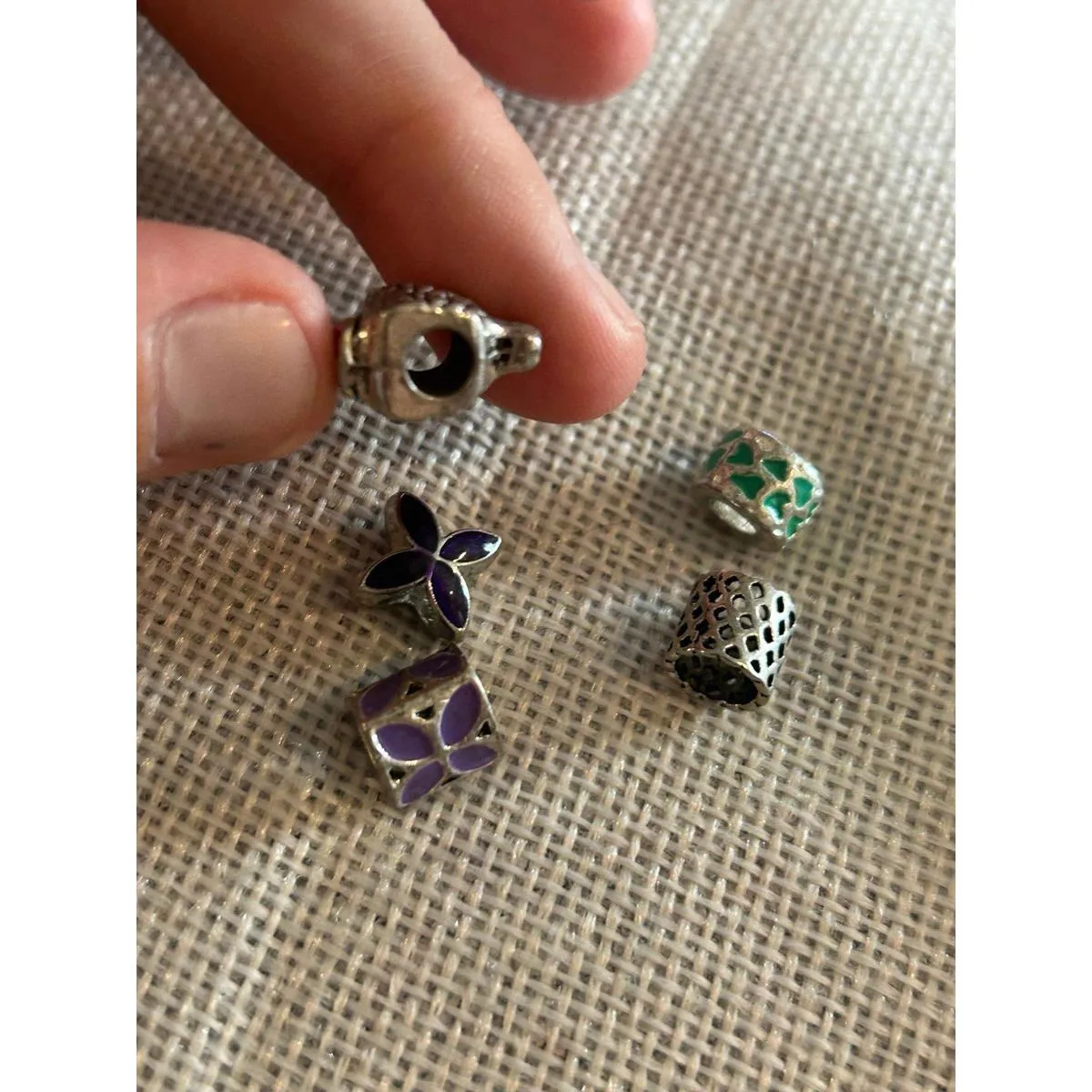 A504 charm bracket silver plated 5 pcs Gray - Image 6