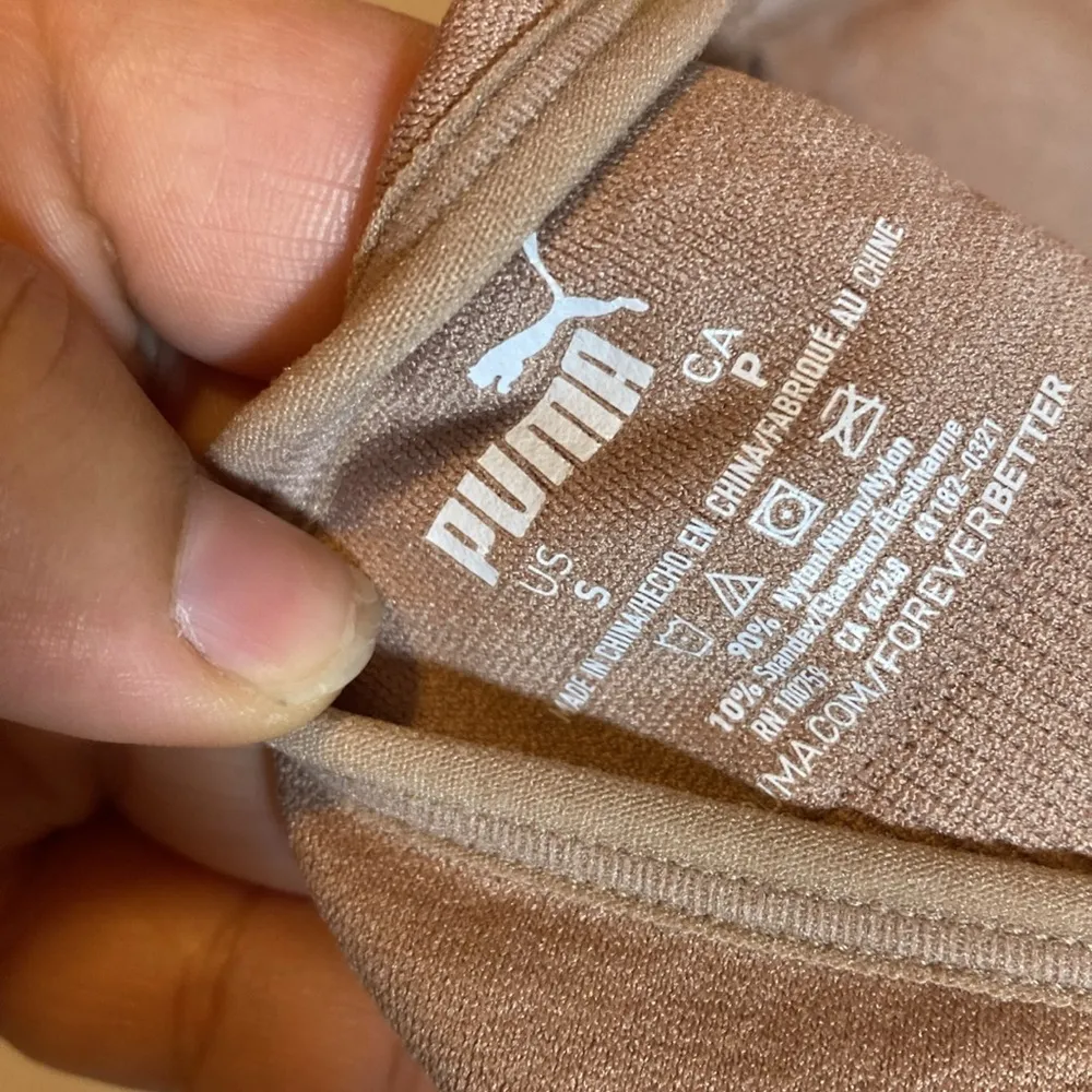 Puma Tan Bow Halter Sports Bra EUC Small - Image 3