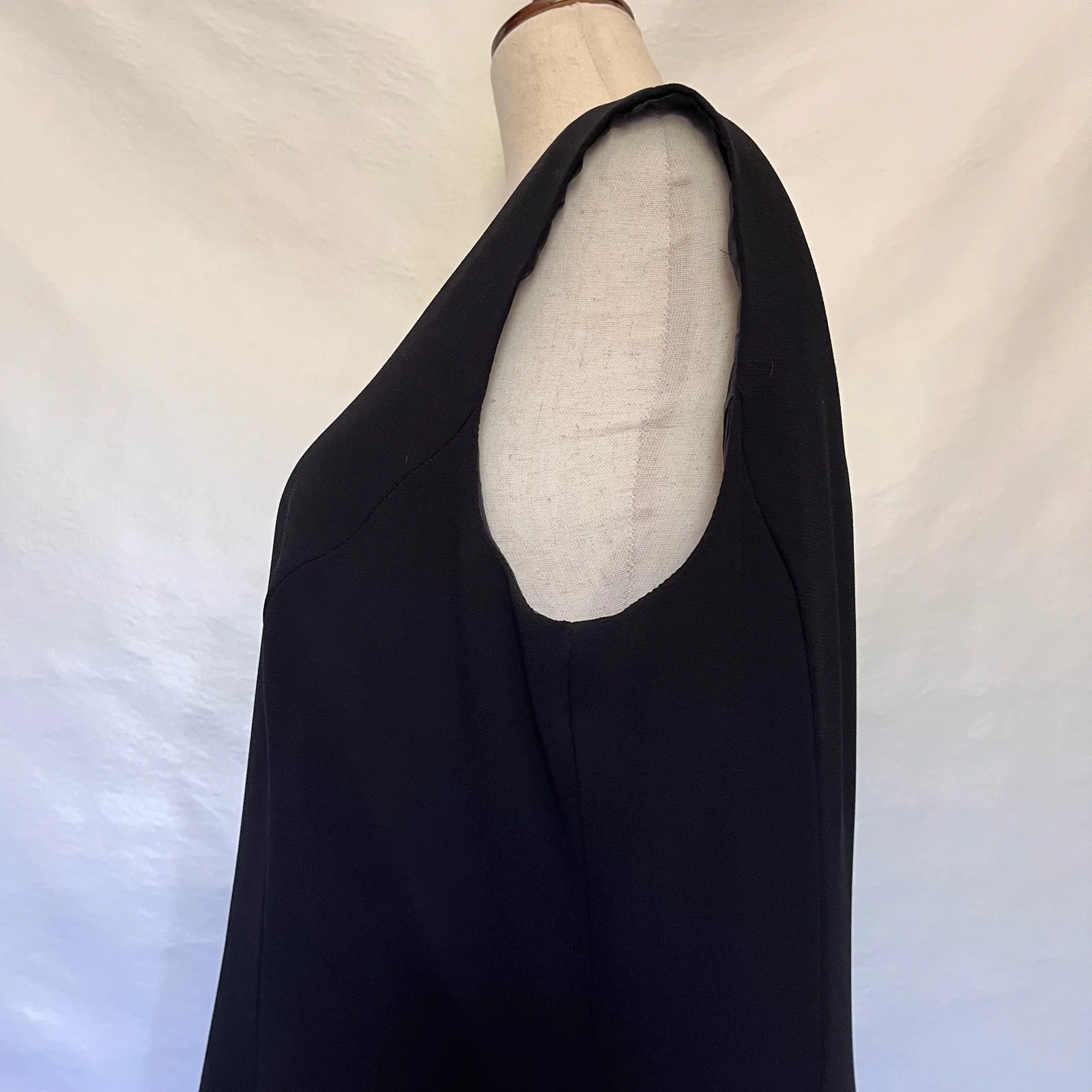 Virgo Chiffon Overlay Little Black Dress Size 10 Whimsygoth Midi Cocktail Sheer - Image 11