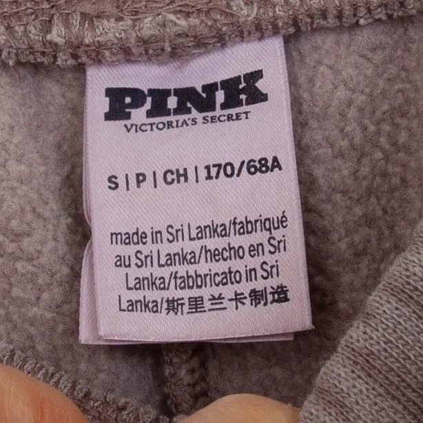 PINK Victorias Secret High Waisted Logo Sweatpants Joggers Womens Size S Brown - Image 5