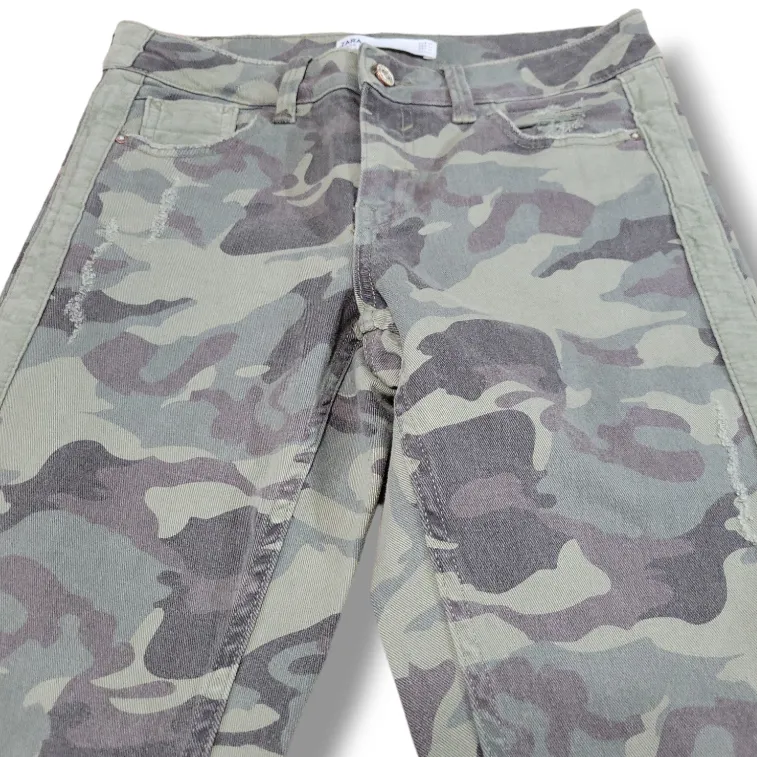 Zara Jeans Size 4 W28"xL27" Zara Z1975 Denim Pants Skinny Jeans Camouflage Camo Jeans Women's - Image 4