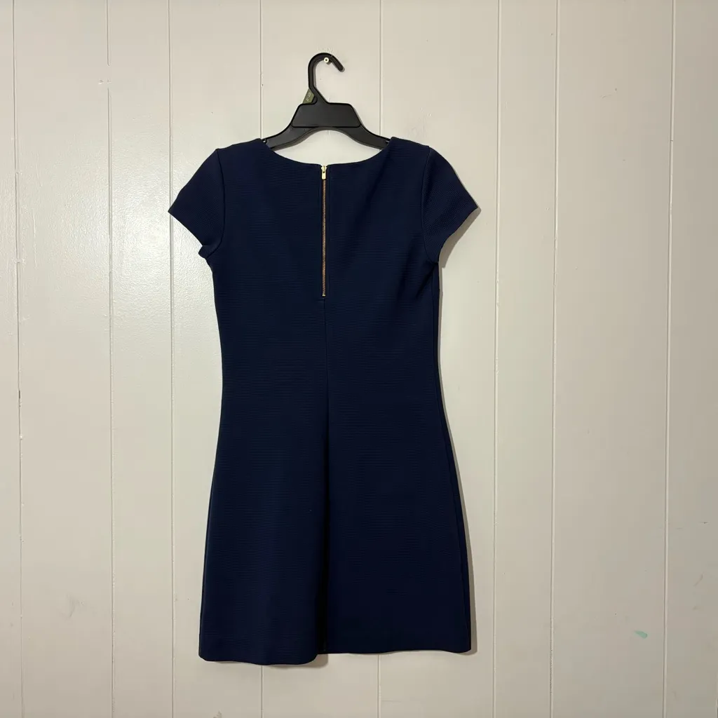 Lilly Pulitzer Layton Shift Dress Navy Blue Short Sleeve Style 82420 Size XS - Image 7