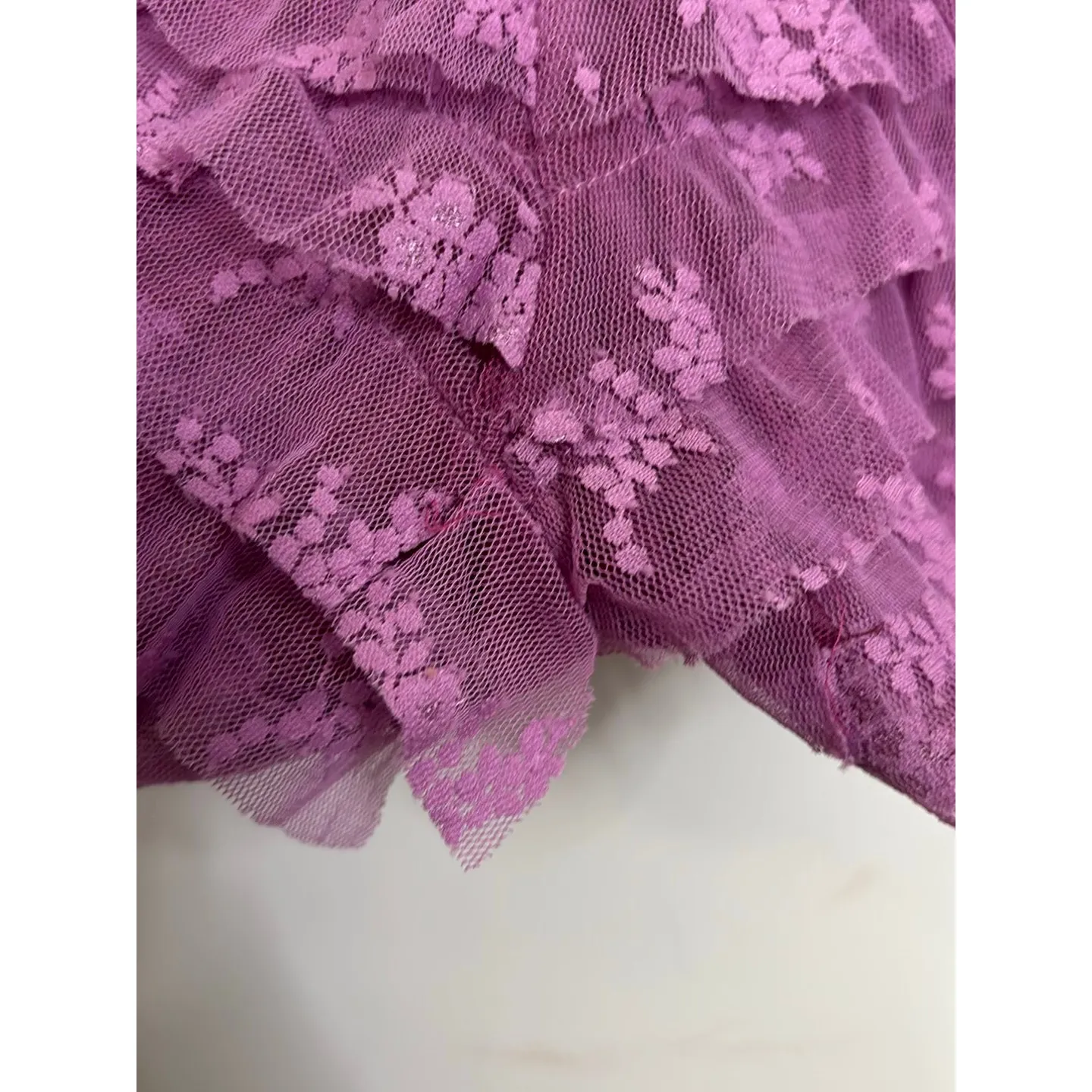 Free People Shorts Womens M Purple Feeling for Lace Shorties Tiered Intimately - Image 4