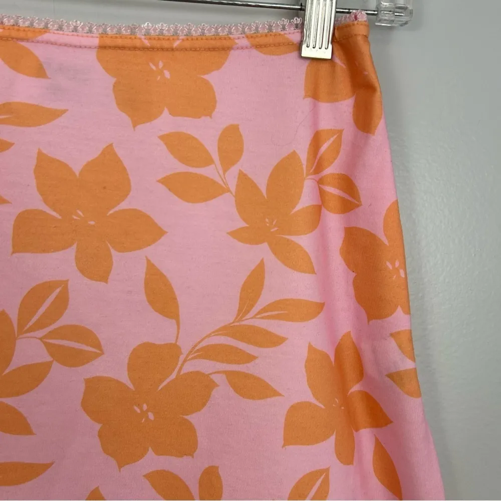 Princess Polly Pink & Orange Floral Mini Skirt Size 4 - Image 3