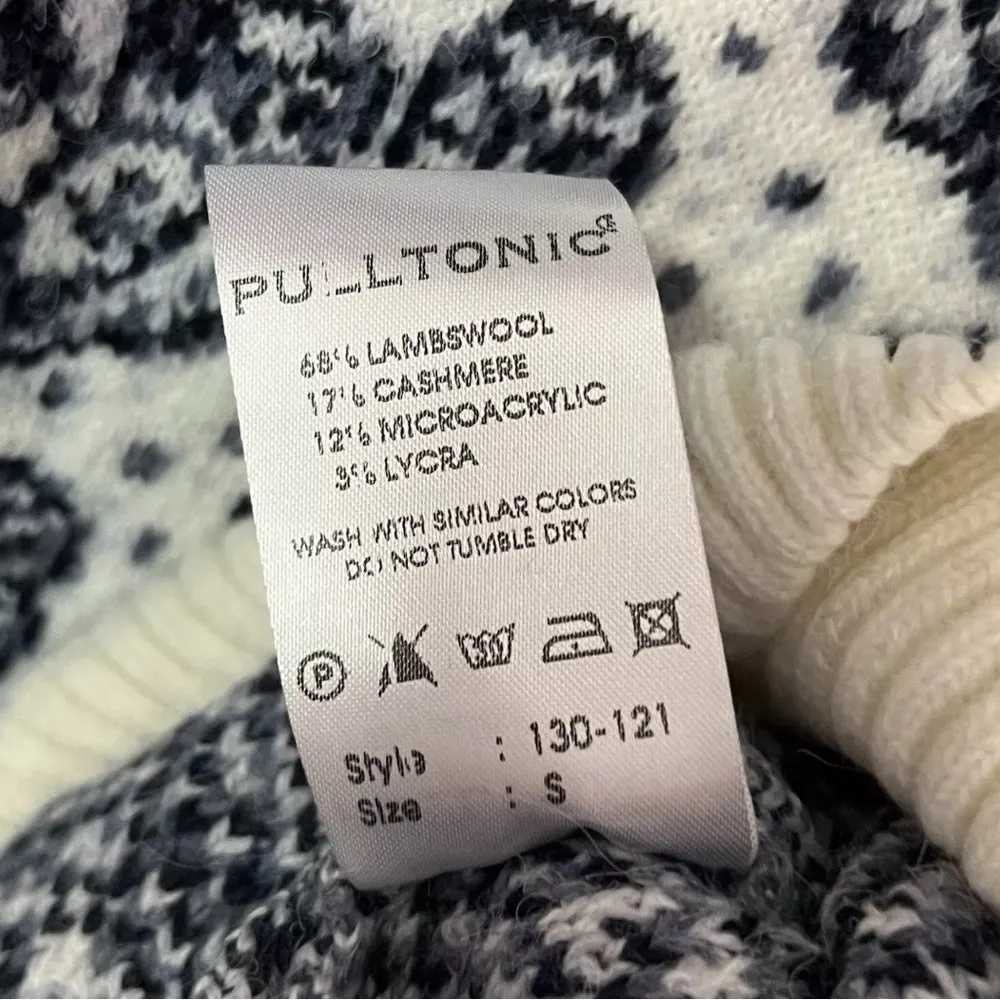 Pulltonic Sweater Women Lambs Wool Cashmere Turtleneck Pullover All Over Owl S - Image 4