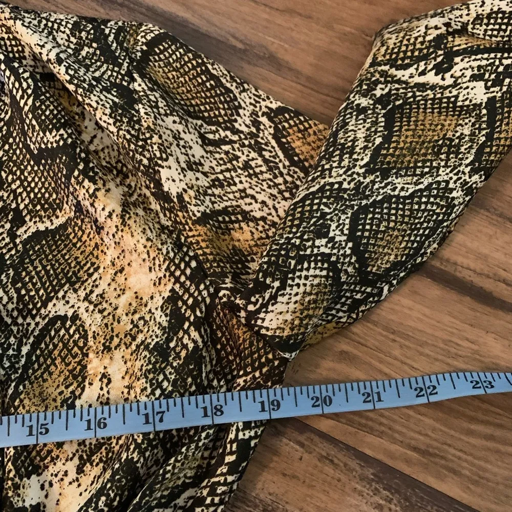 ZARA Tie Neck Animal Snake Print Midi Dress  Sz Small S EUC - Image 7