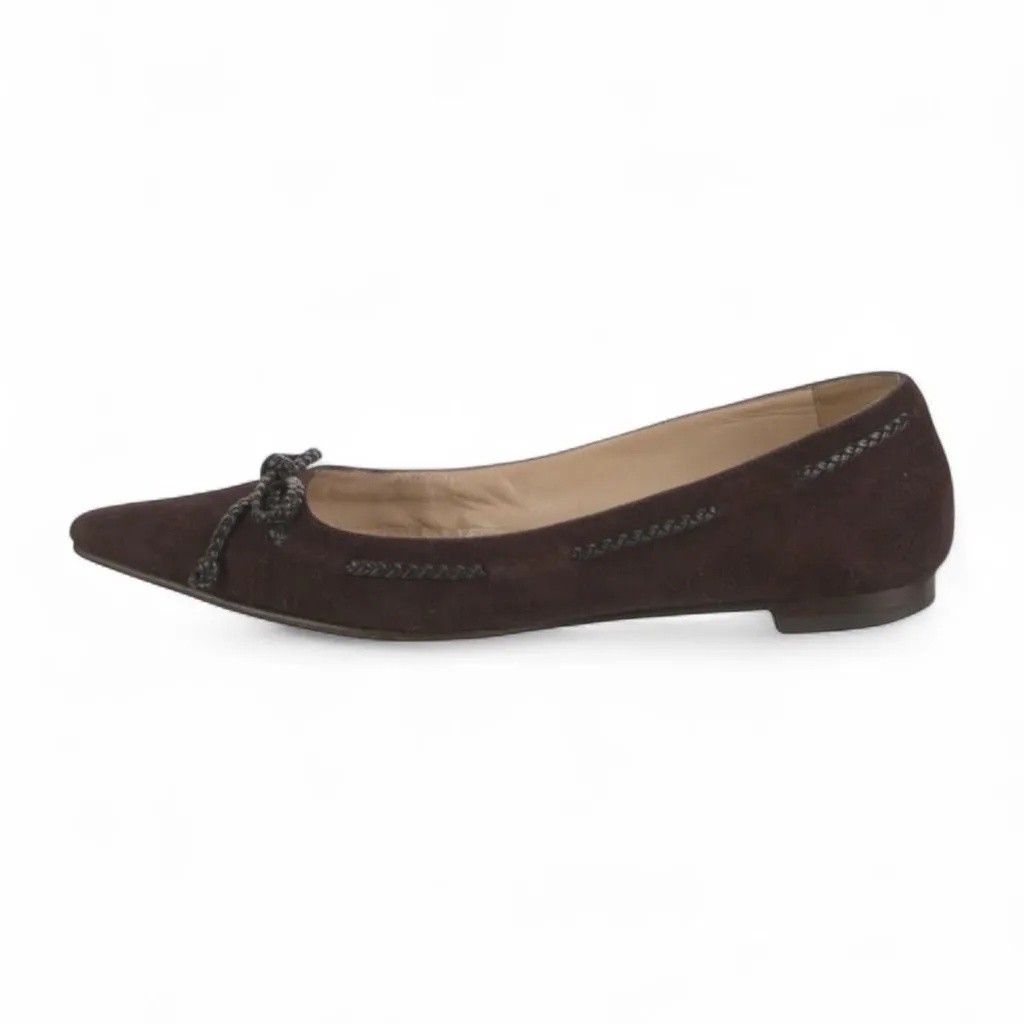 Manolo Blahnik Dark Brown Flats with Bow Detail - Image 3