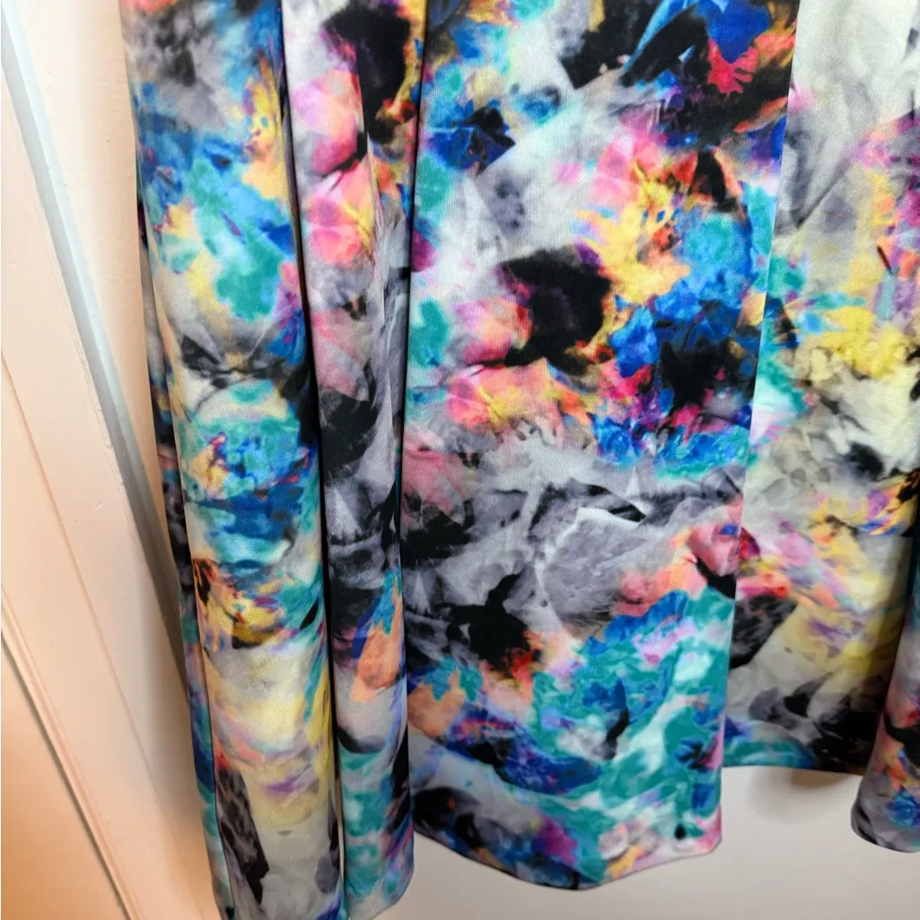 Parker Emmy Fit & Flare Colorful Floral Scuba Dress - Image 8