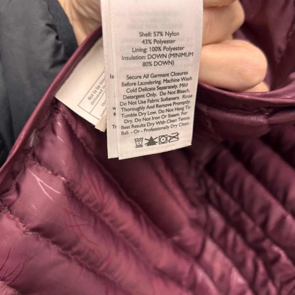 Eddie Bauer Goose Down Hooded Winter Jacket Trench Puffer Coat Zip Up Womens PL - Image 6