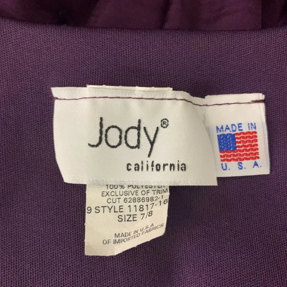 Vintage Jody High Low Hem Dress M Purple Short Sleeve Elastic Waist Scoop Neck Size M - Image 6