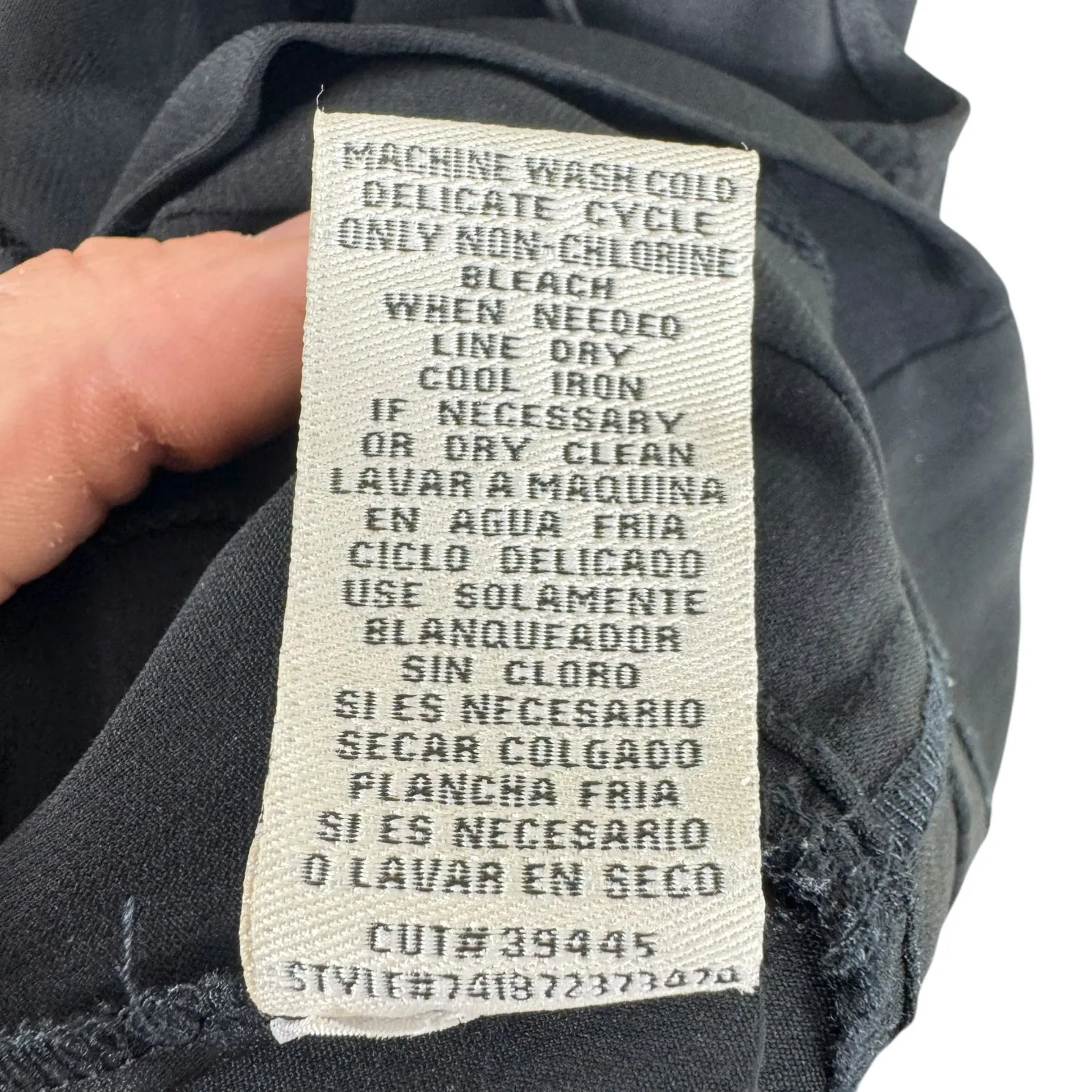 ECI Black Ruffled Lightweight Tank Blouse Size L - Image 5