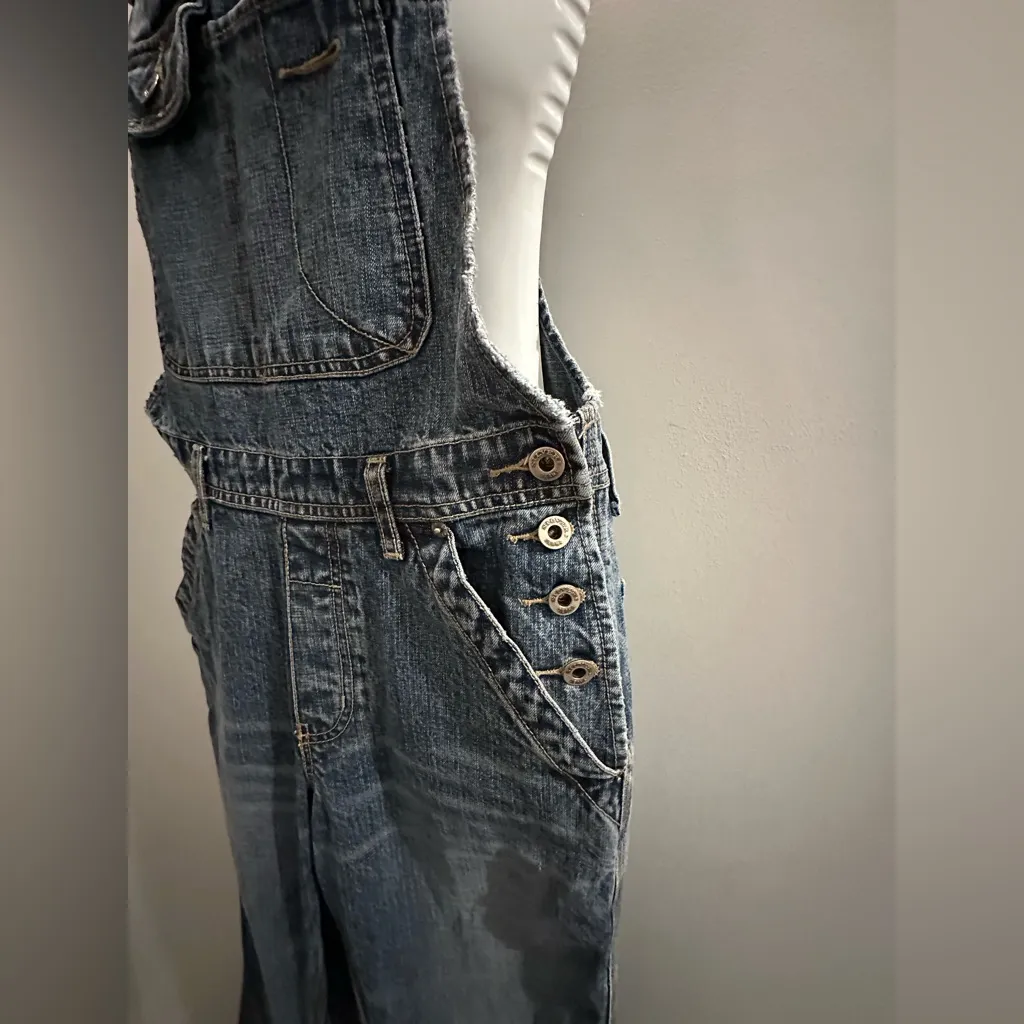 Vintage Silver Jeans Denim Overalls size 7 Inseam 33 inches - Image 5