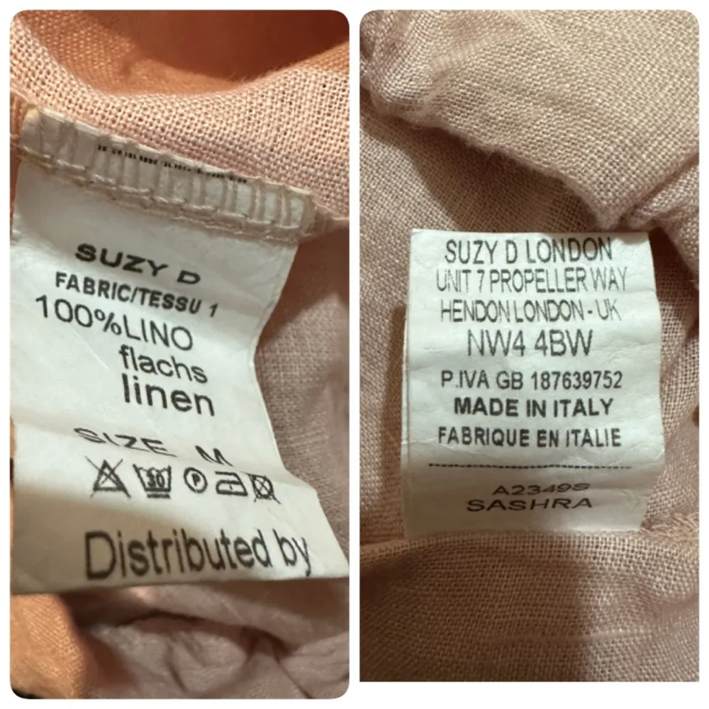 Suzy D London Light Pink Linen Sahara Ultra Wide Leg Culotte Pants Med NWT - Image 16