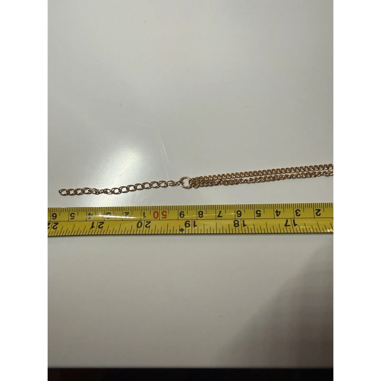 VTG Gold Tone Statement Necklace w/Textured Gold Metallic Geometric Rings - Image 5