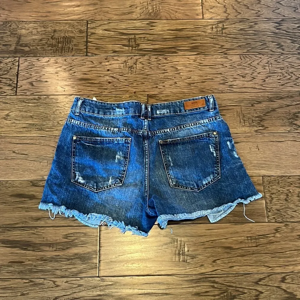 Mango Denim Cutoff Shorts High Rise Size 6 - Image 2