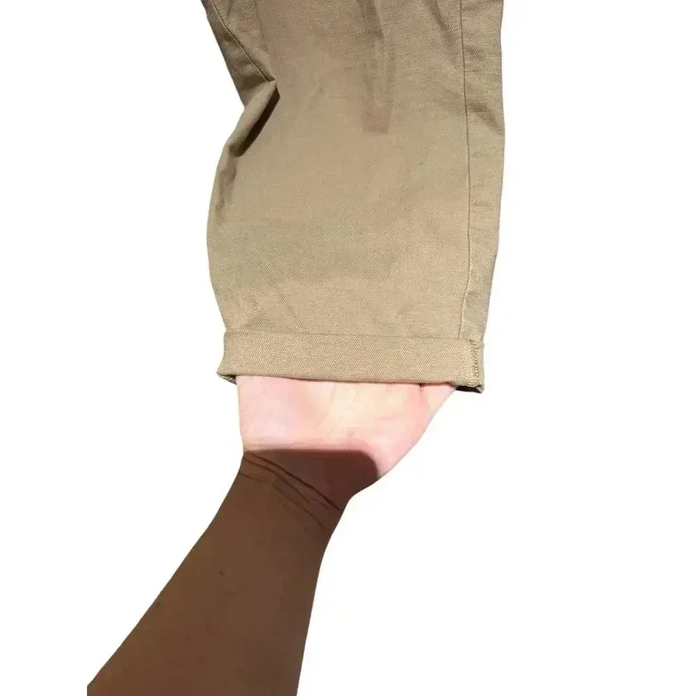 Eileen Fisher Khaki Cotton Hemp Stretch Tapered Relaxed Boho Pant Size‎ 6 - Image 9