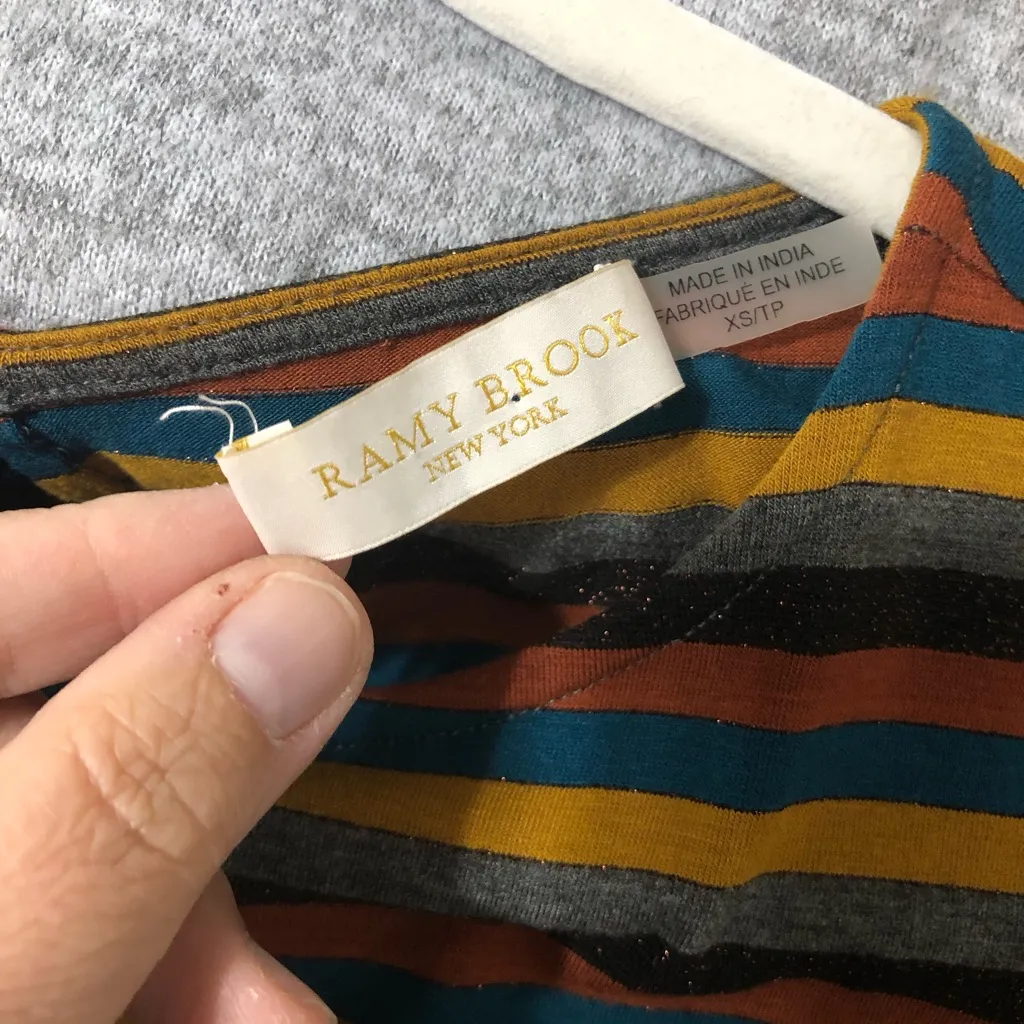 Ramy Brook NY Darinda bodycon jersey striped dress women’s size XS‎ cap sleeve - Image 11