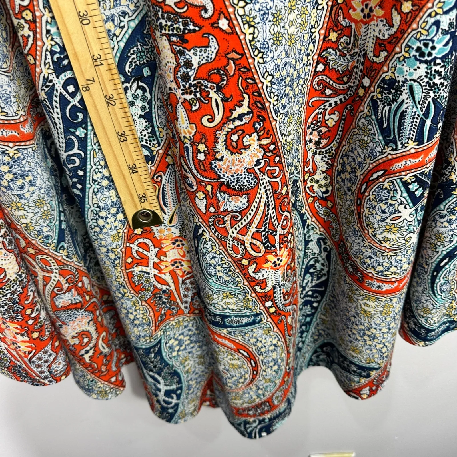 OneWorld Boho Midi Dress Womens Plus 2X Paisley Patchwork Indie Hippie Festival - Image 8