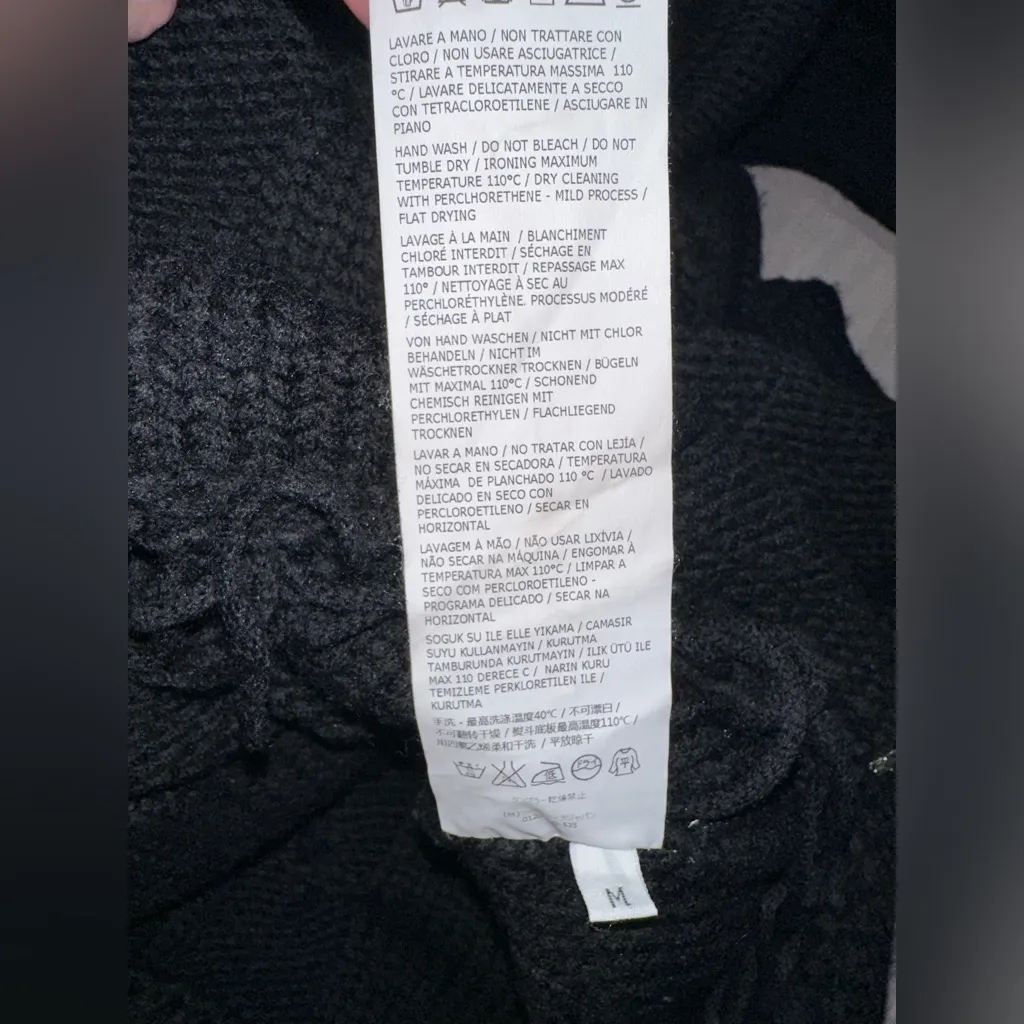 Sportmax Max Mara Heavyweight Cable Knit Mini Cowl Neck Sweater Dress EUC Size M Black Size M - Image 7