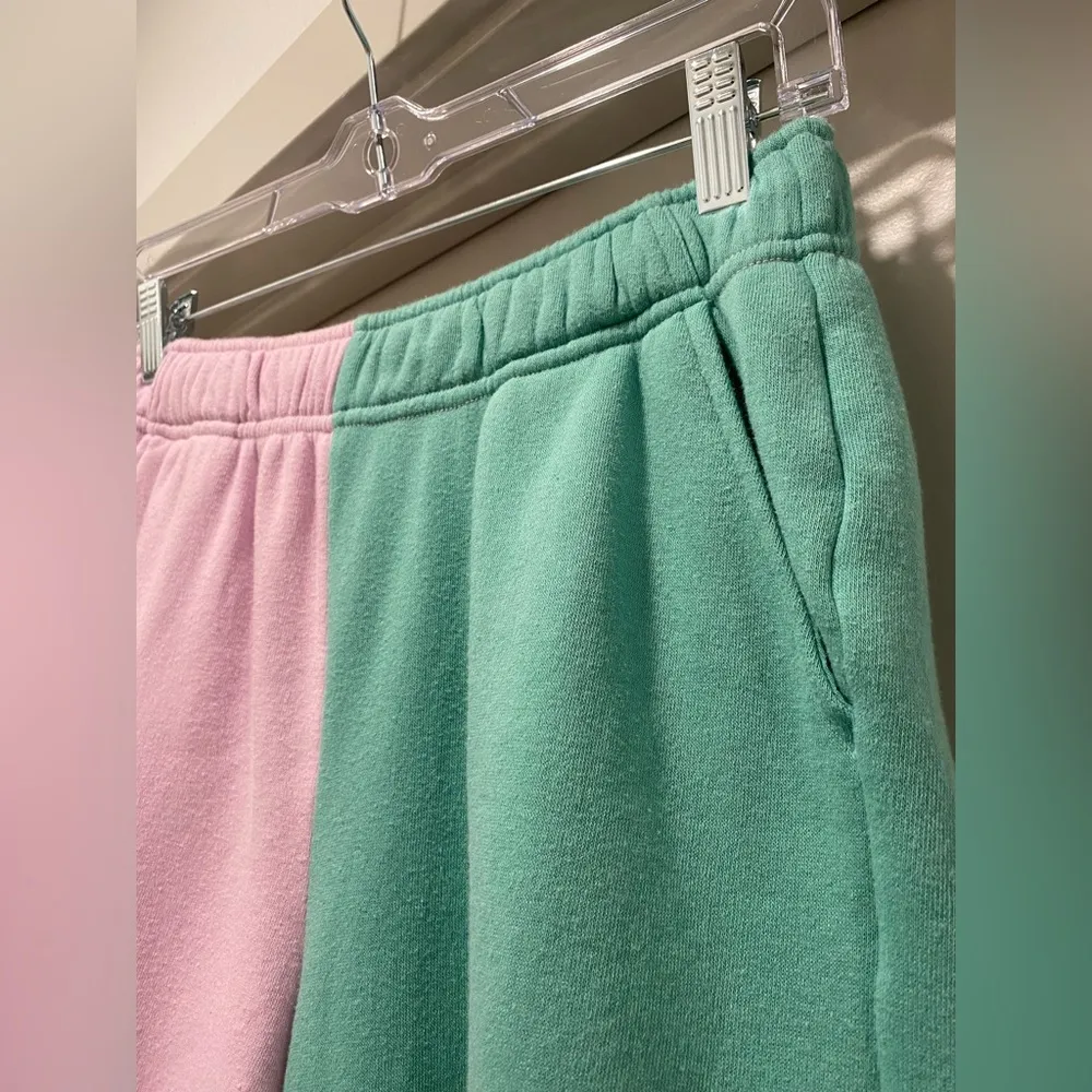 Wild Fable Lavender & Mint Two-Tone Colorblock High-Rise Fleece Bermuda Shorts - Image 6
