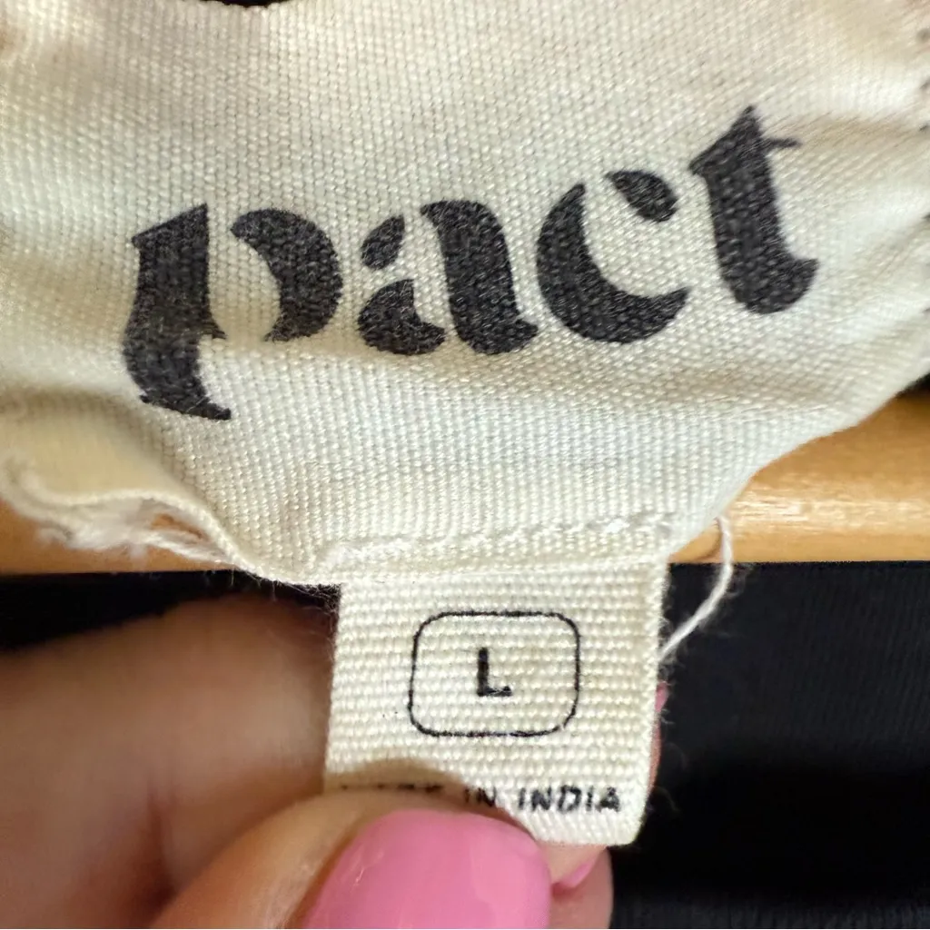 PACT Organic Cotton‎ Black Size Large Basic Capsule Staple Tee Shirt Casual - Image 2