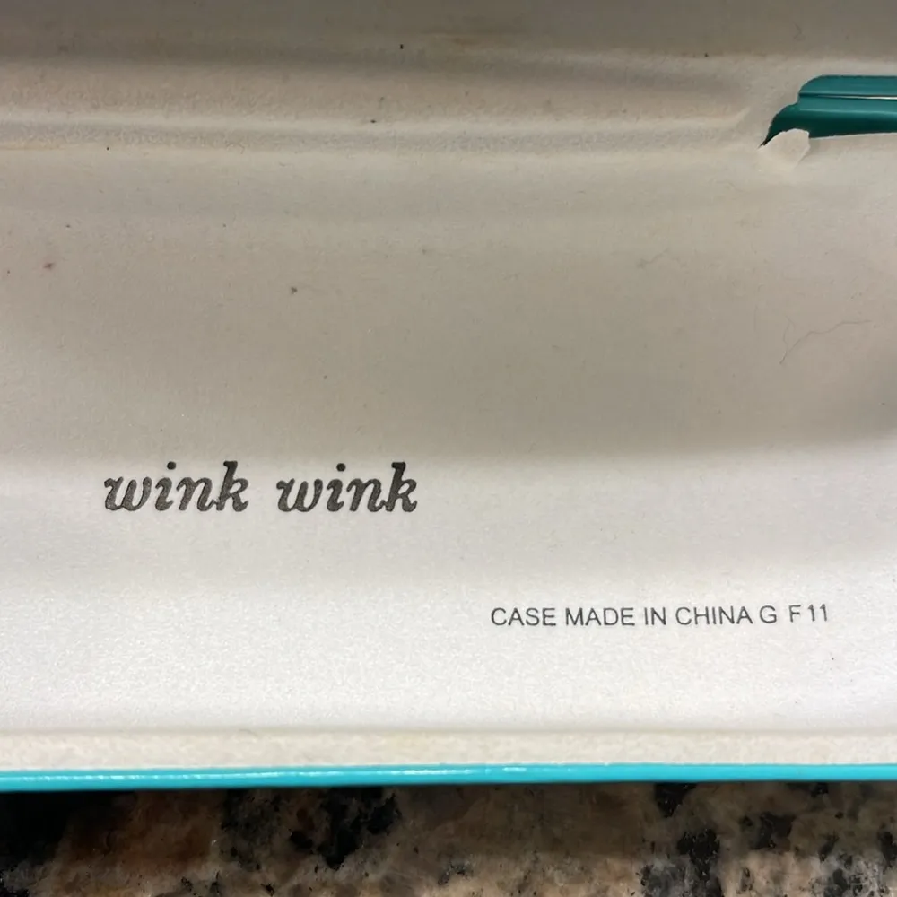 KATE SPADE NEW YORK Hard Eye Sun Glasses Case Holder Teal Clam Shell GUC - Image 5