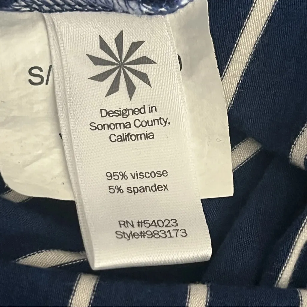 Athleta Maxi High Low Dress Cross Shore Chevron Striped Stretch Navy Size Small - Image 7