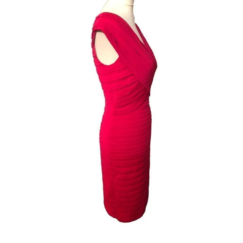 Tadashi Collection Berry Raspberry Flutter Bandage Sweetheart Neck Size M - Image 6