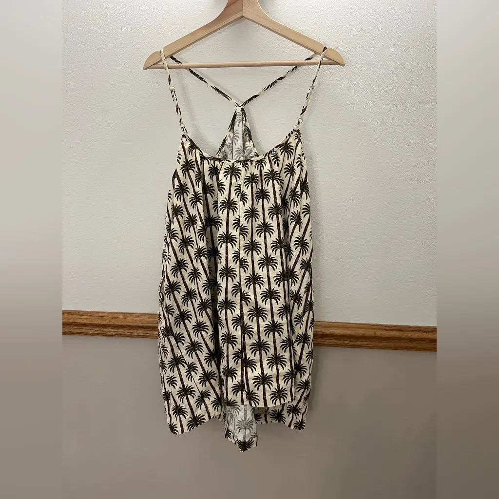 NWT Agua Bendita Linen Palm Print Halter Neck Mini Dress Size Medium - Image 5