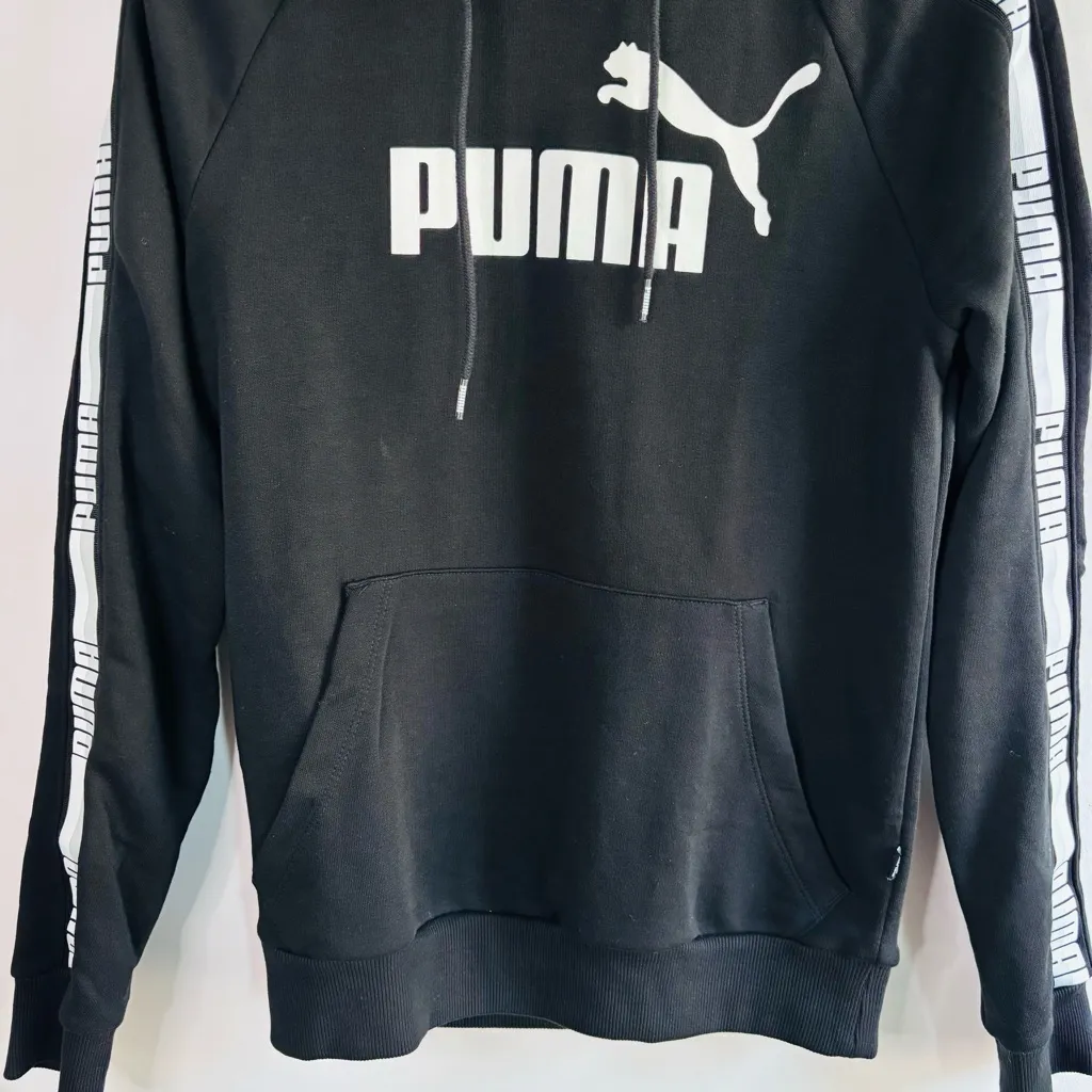 Puma Hoodie unisex size S tape logo sleeves - Image 2