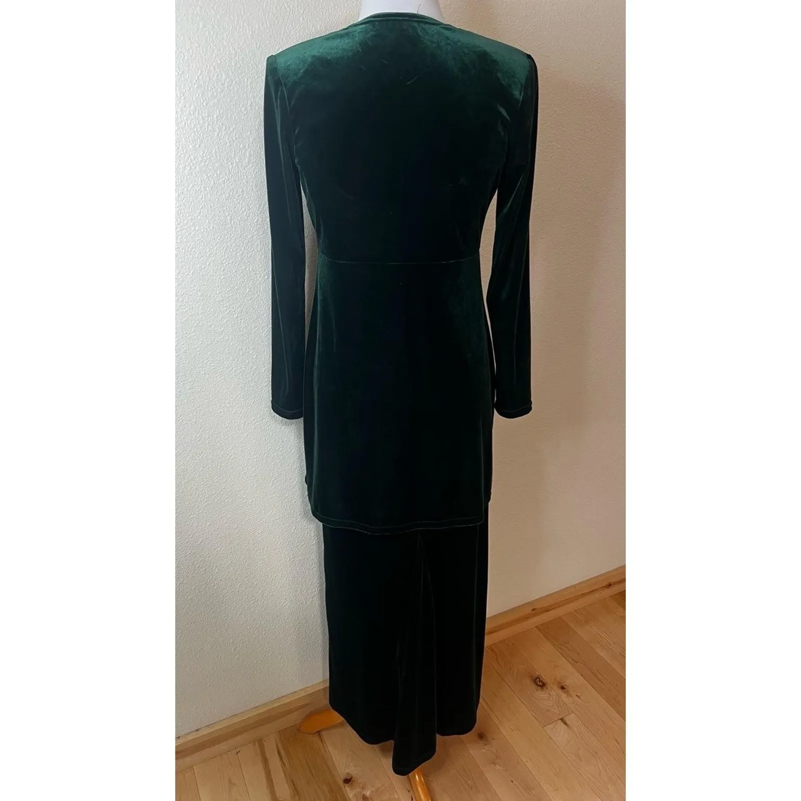 Scott McClintock Dress Sweater Coord Set Womens 6 Dark Green Vintage Velvet - Image 4