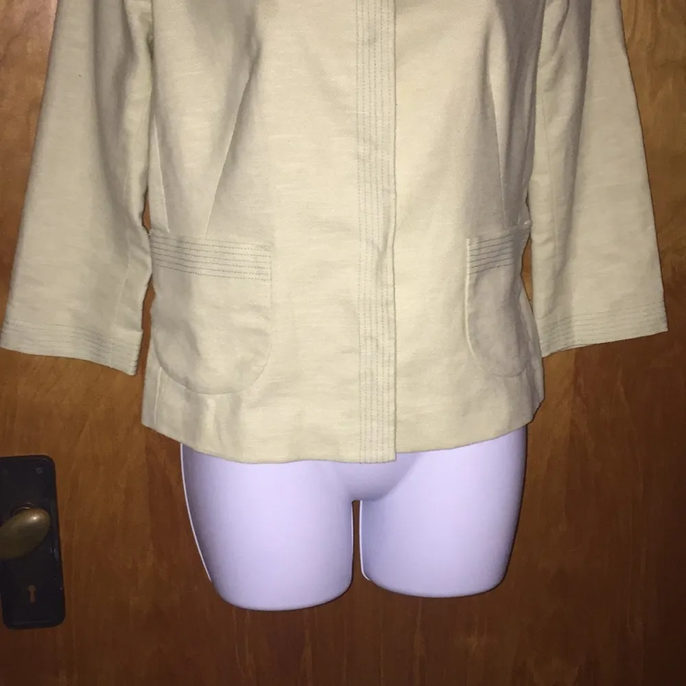 ZARA Light Yellow/ Celery Green  Basic Jacket Size 6 - Image 4
