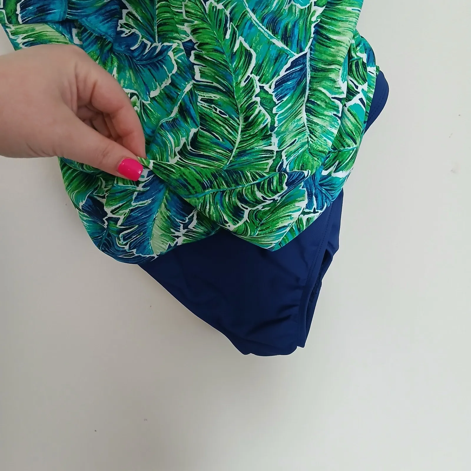 Chaps One Piece Swimsuit Women 22W Tropical Vacation Resort Island Coastal Beach - Image 4