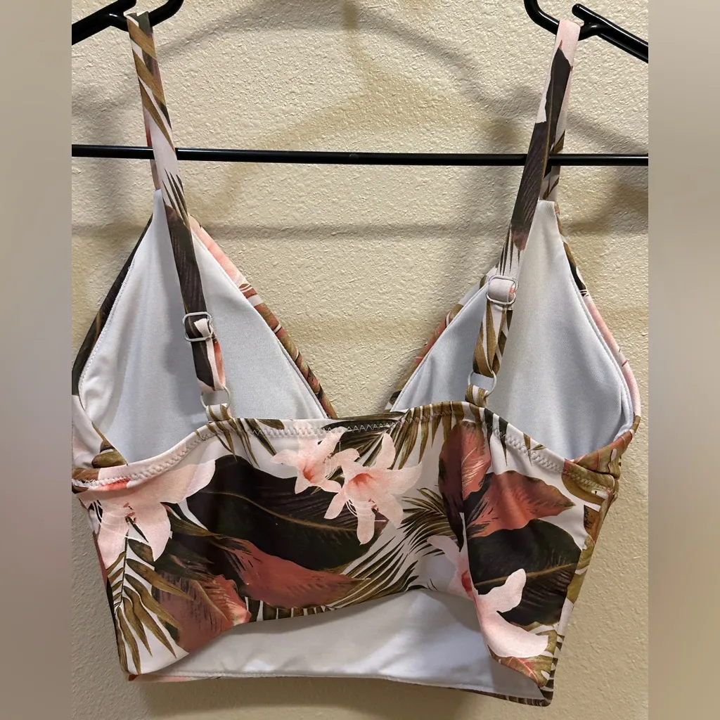 Old Navy Triangle Banded Tropical Floral Bikini Top Women's Sz Small - Image 5