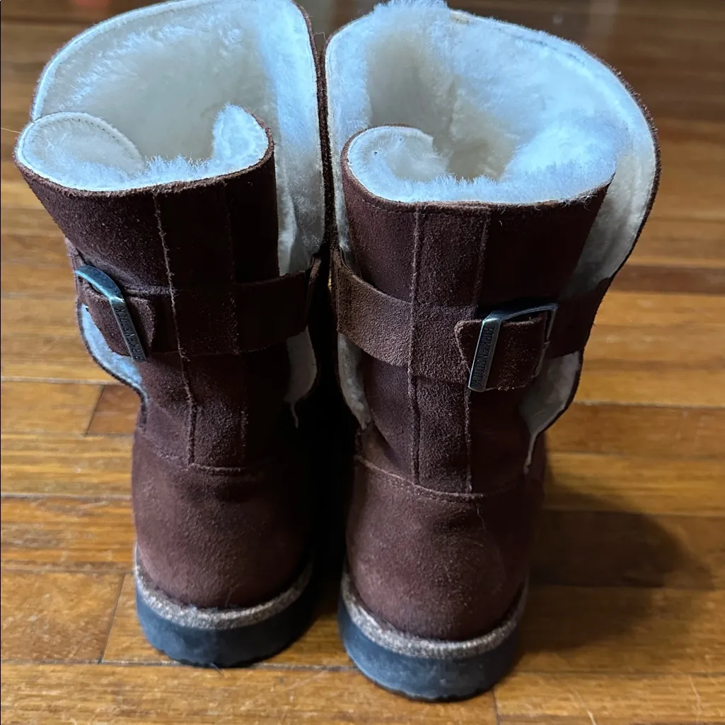 Birkenstock Uppsala Shearling Brown Suede Boots, Sz 40 (US 9-9.5) - Image 4