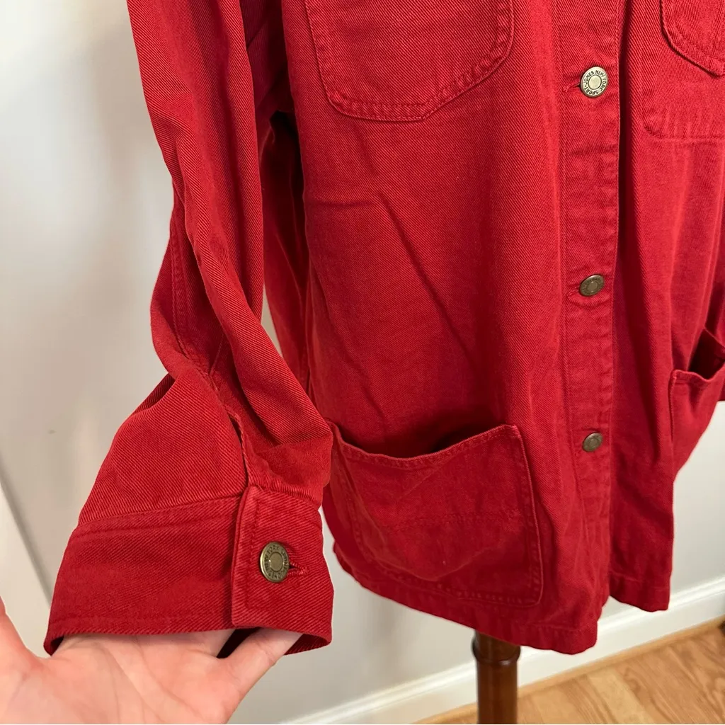 Y2K New York Jeans USA Made Cotton Blend Red Chore Jacket Size M - Image 3