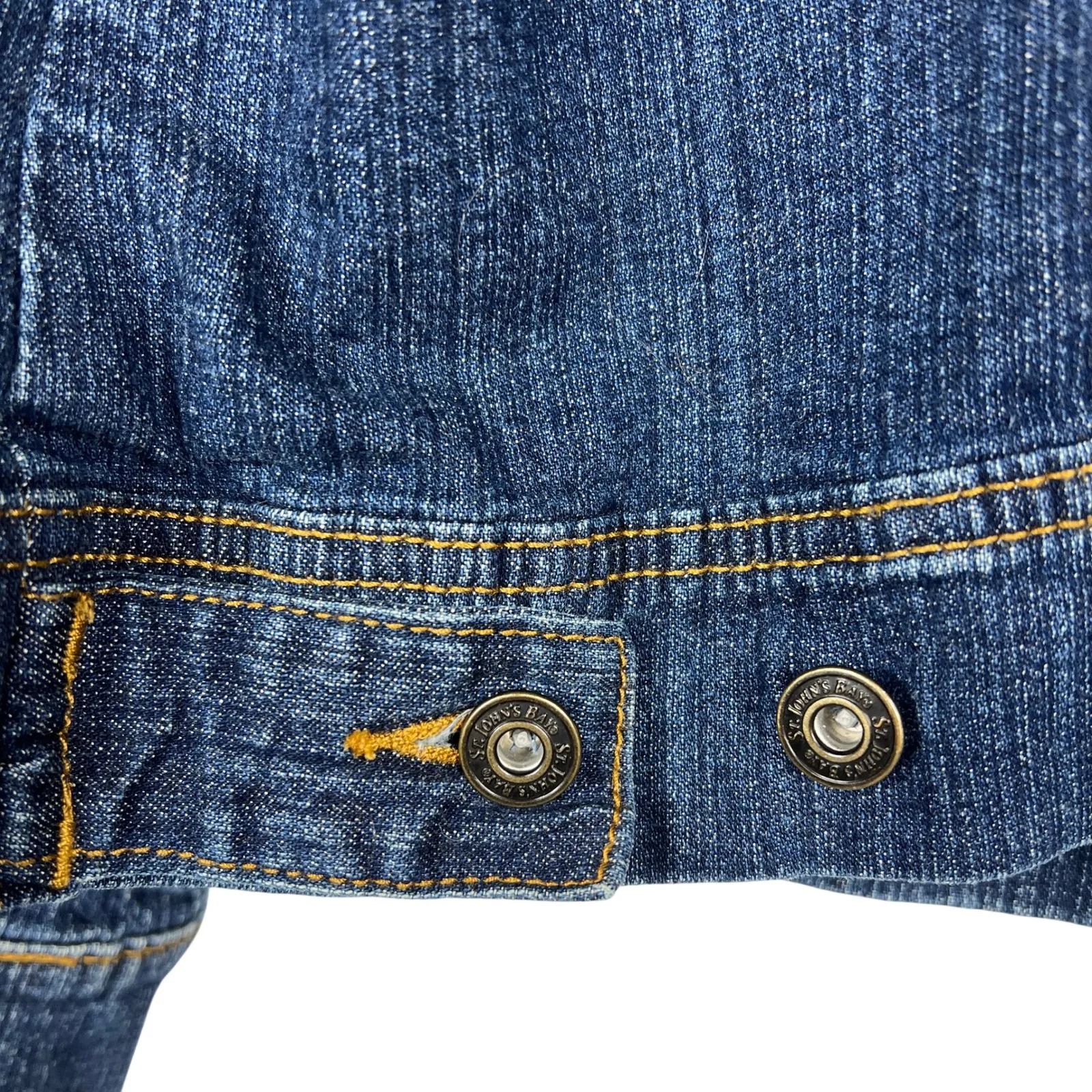 ST. JOHN'S BAY Woman Denim Jean Jacket 2X Blue Pintuck Pleated Classic Trucker - Image 8