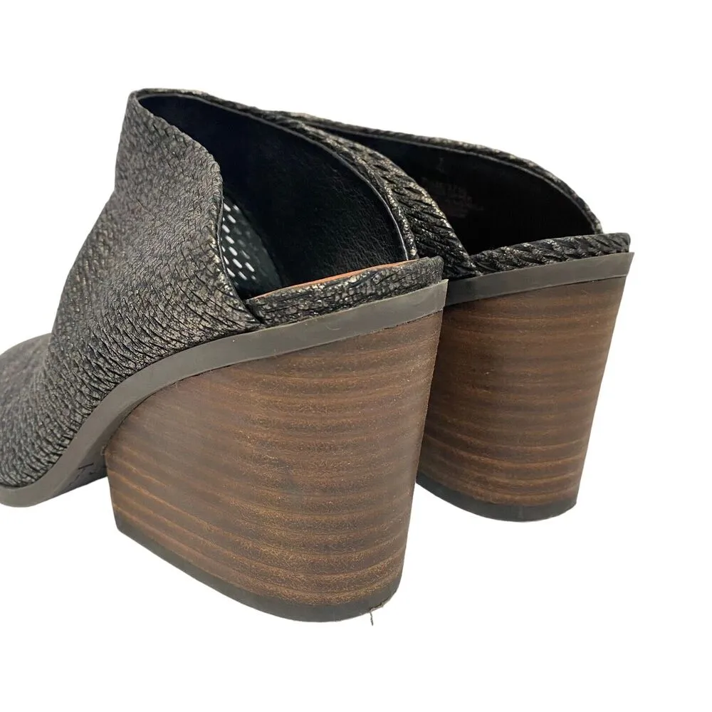 Lucky Brand Women’s 7.5 Larsson Clog Mule Leather Backless Booties Gunmetal Gray - Image 7