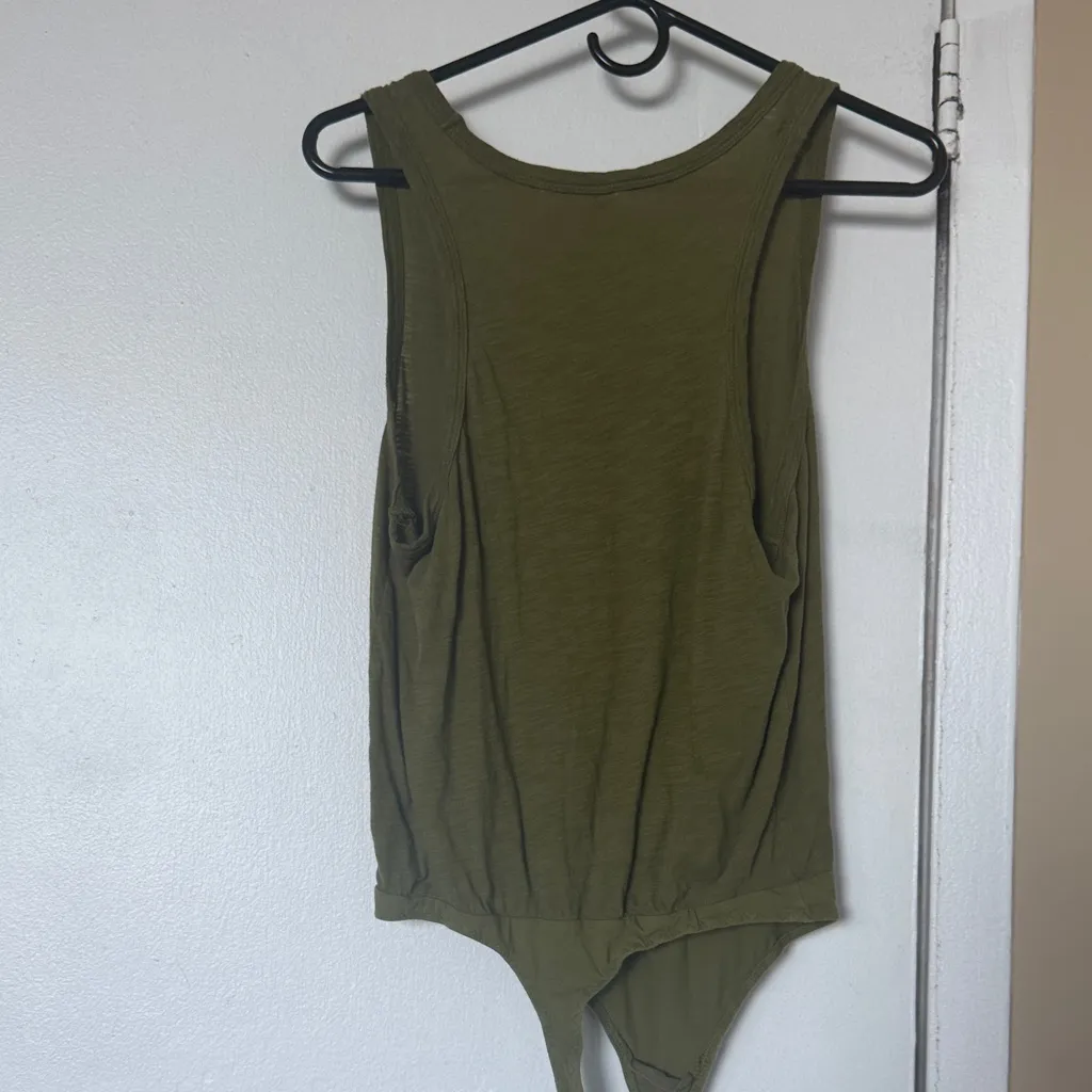 Free People Olive Green Women's Tank Bodysuit - Image 4