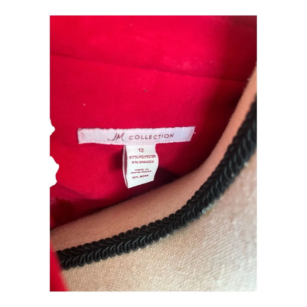 JM Collection Vibrant Red Blazer Size 12 - Image 5